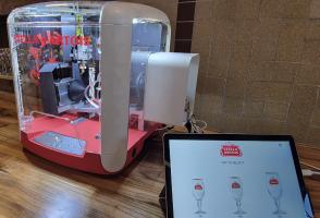 Gravotech machine engraving Stella Artois multiple chalice sizes